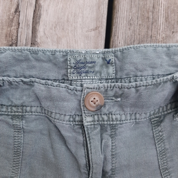 American Eagle Linen-Blend Tie Shorts - Picture 2 of 4